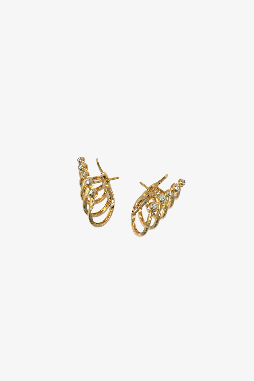 Yellow Gold Earrings With Diamonds