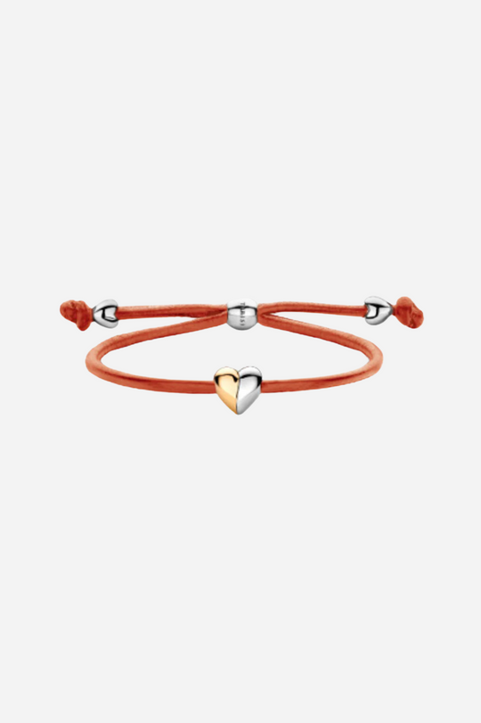 Leather Bracelet with Gold Heart