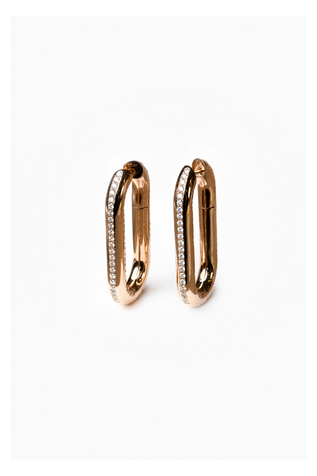 Argolas em ouro rosa com diamantes