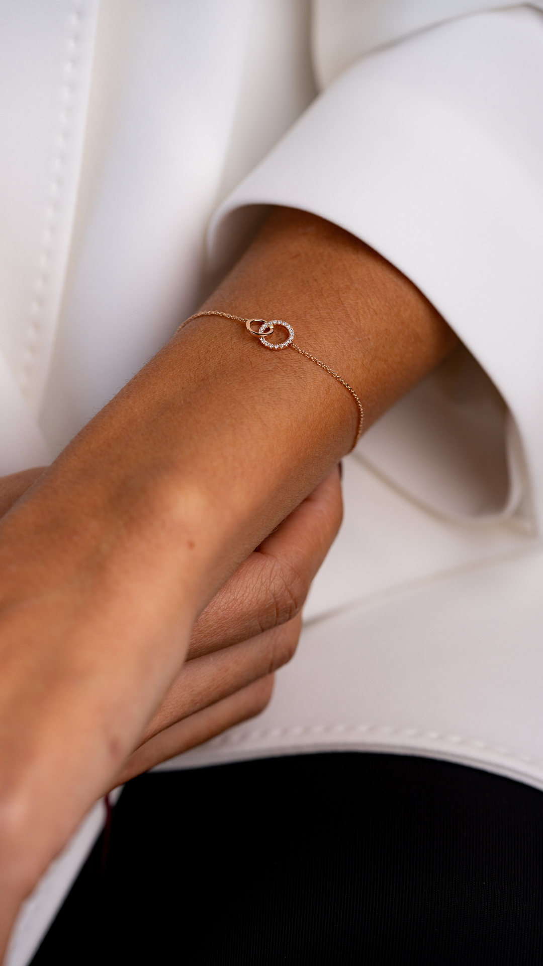 Pulseira união com diamantes