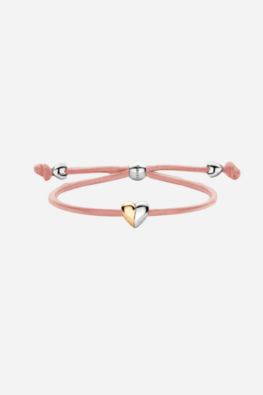 Leather Bracelet with Gold Heart