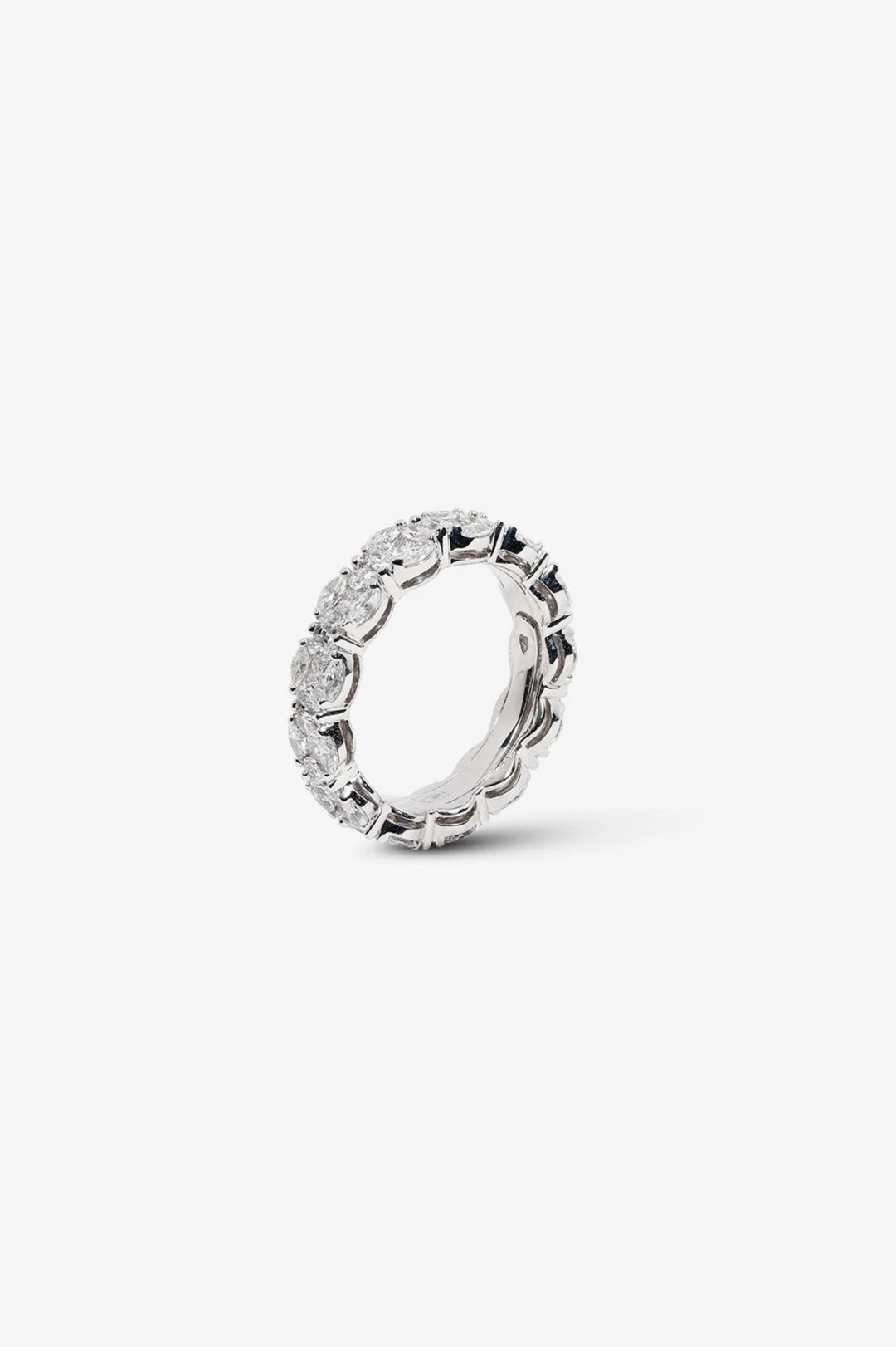 Anel de noivado da eternidade em ouro branco e diamantes