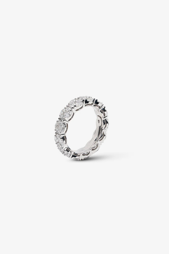 Anel de noivado da eternidade em ouro branco e diamantes
