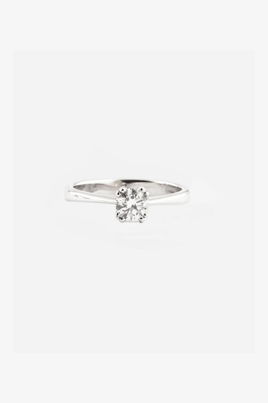 Anel de noivado solitário com diamante