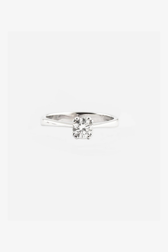 Anel de noivado solitário com diamante