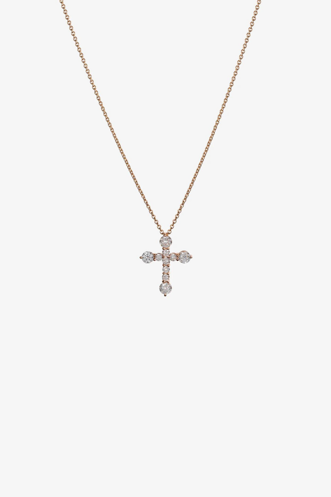 Tiny Cross in a Necklace with Diamonds
