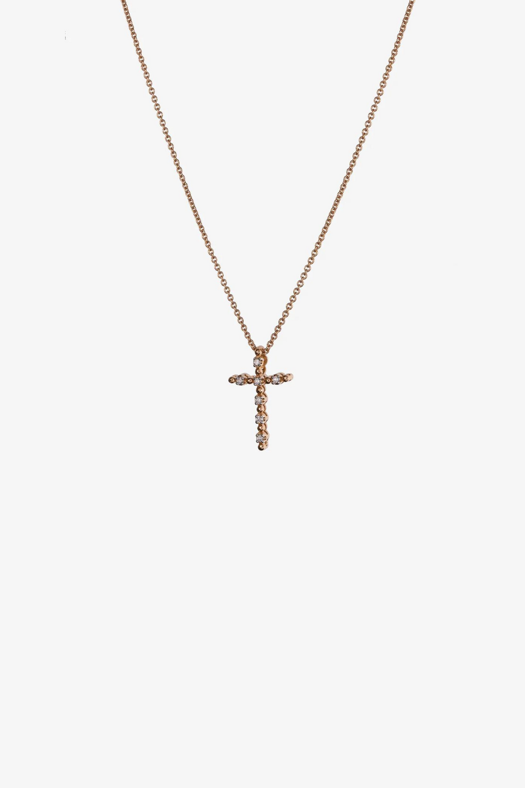 Colar cruz com diamantes