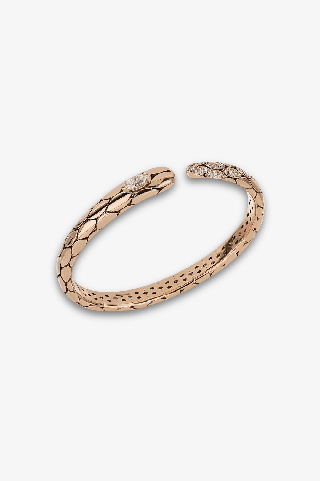Pulseira de ouro rosa com diamantes