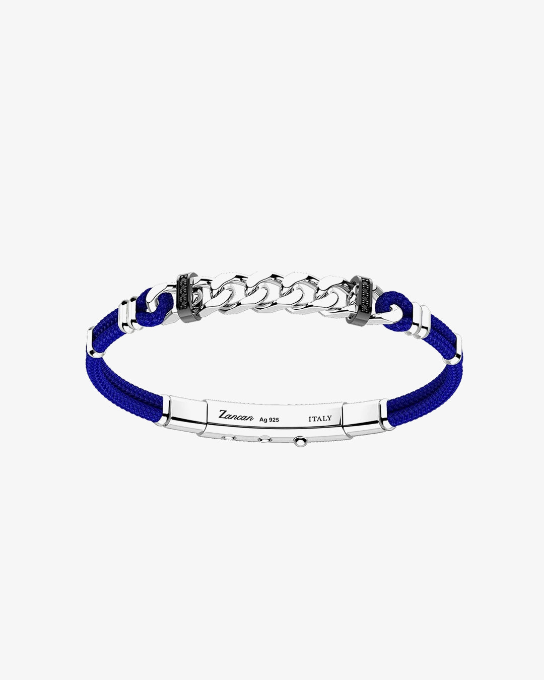 Silver bracelet with black crystal III