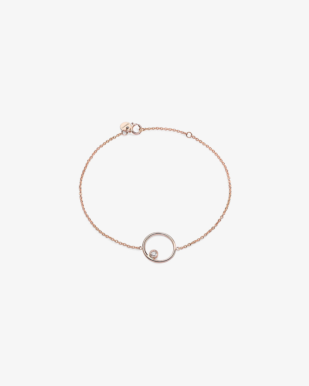 Gold Circle Bracelet with Diamond