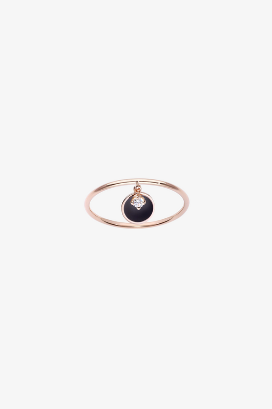 Chocolate Paillette Charm Ring
