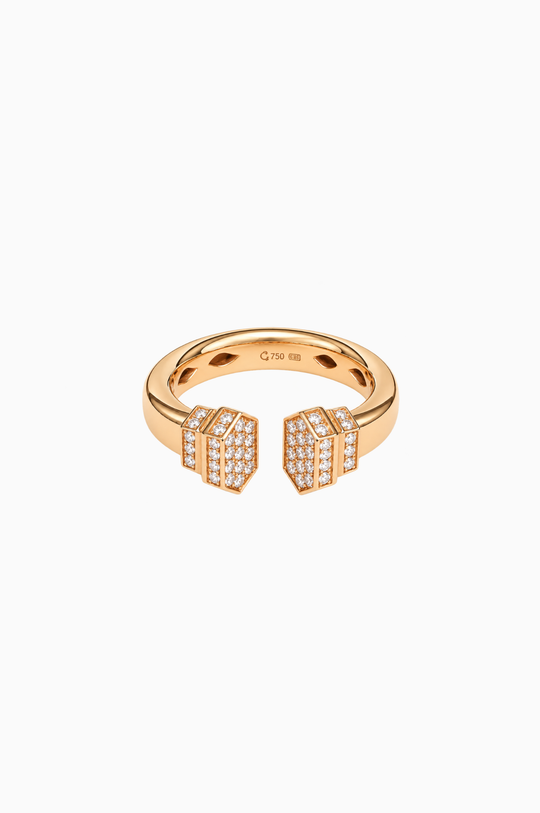 Pink Gold Ring with Diamonds