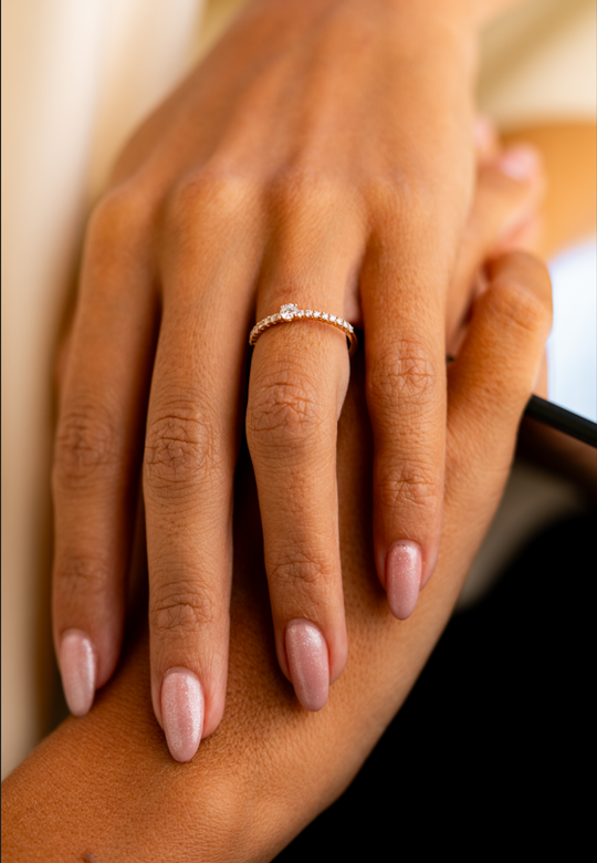 Pink Gold and Diamonds Engagement Ring