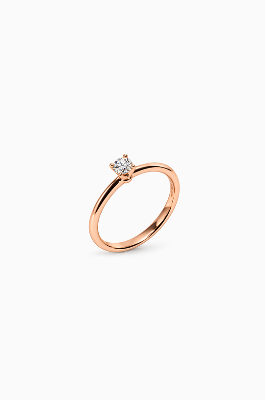 Pink Gold and Solitaire Diamond Engagement Ring