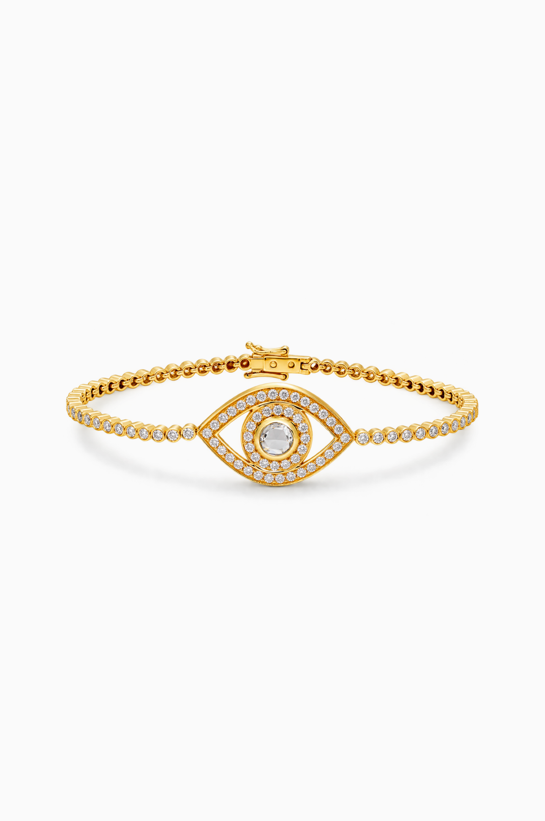Pulseira Olho em Ouro Amarelo com Diamantes