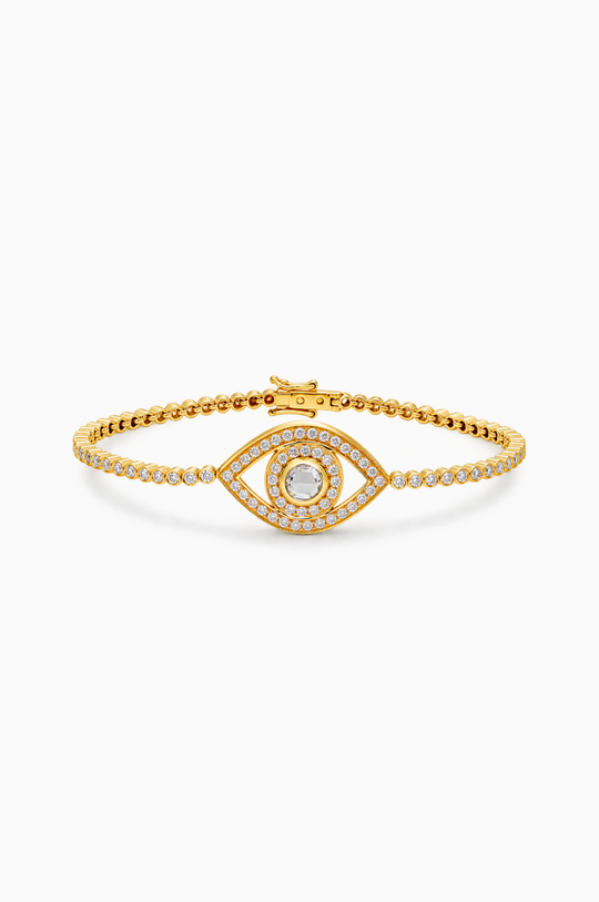 Pulseira Olho em Ouro Amarelo com Diamantes