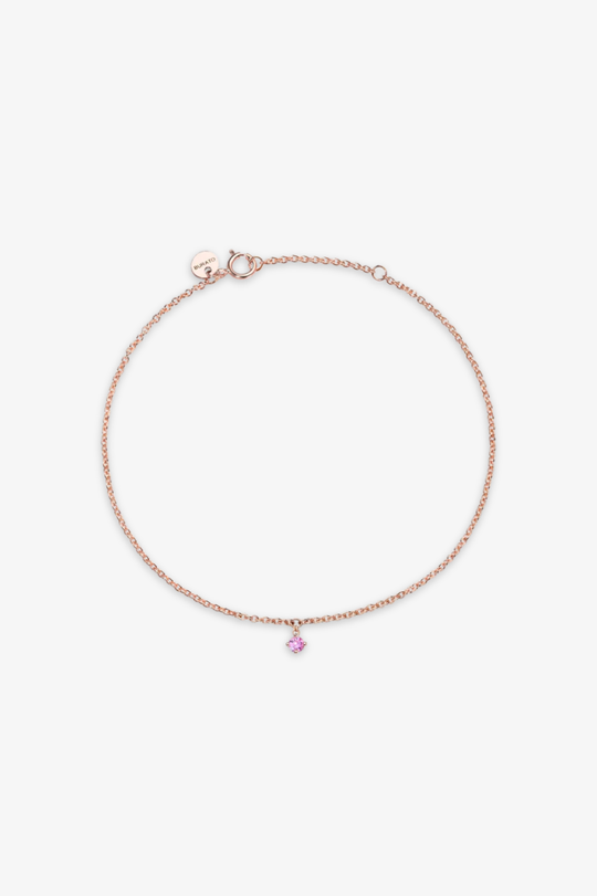 Pulseira em ouro rosa com safira