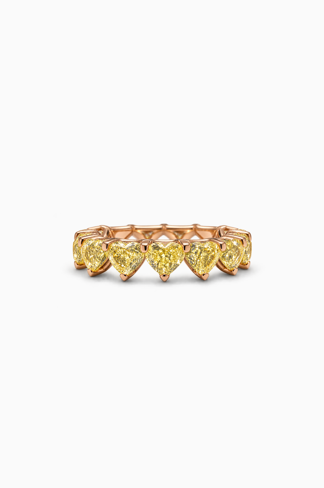 Pink Gold Ring with Yellow Diamonds