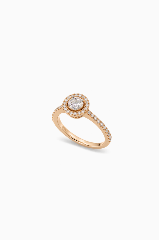 Pink Gold Engagement Ring with Diamonds