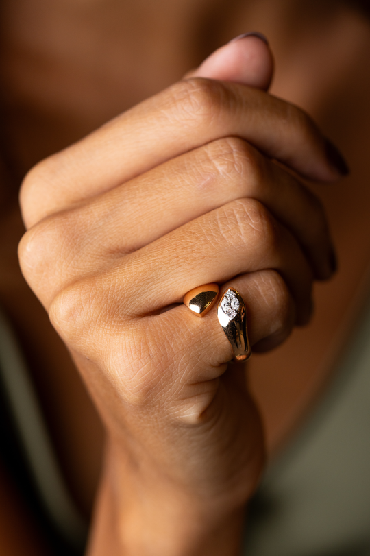 Anel em Ouro Rosa com Diamantes
