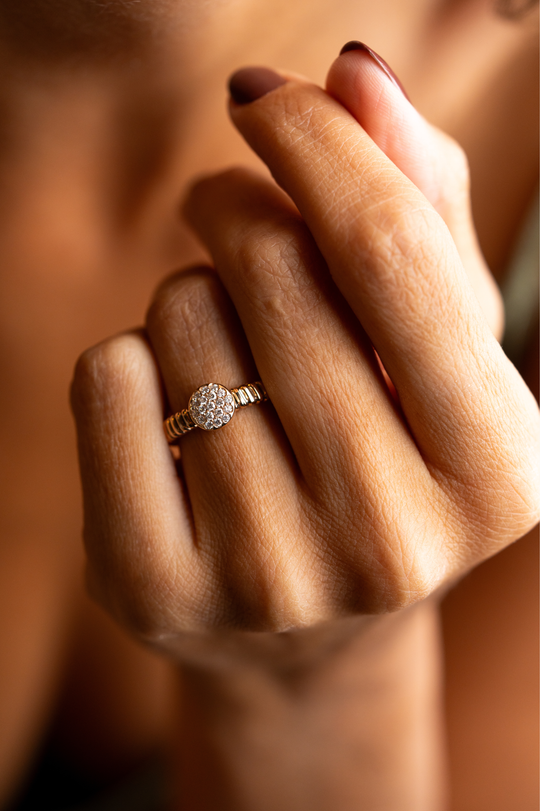 Anel em Ouro Rosa com Diamantes
