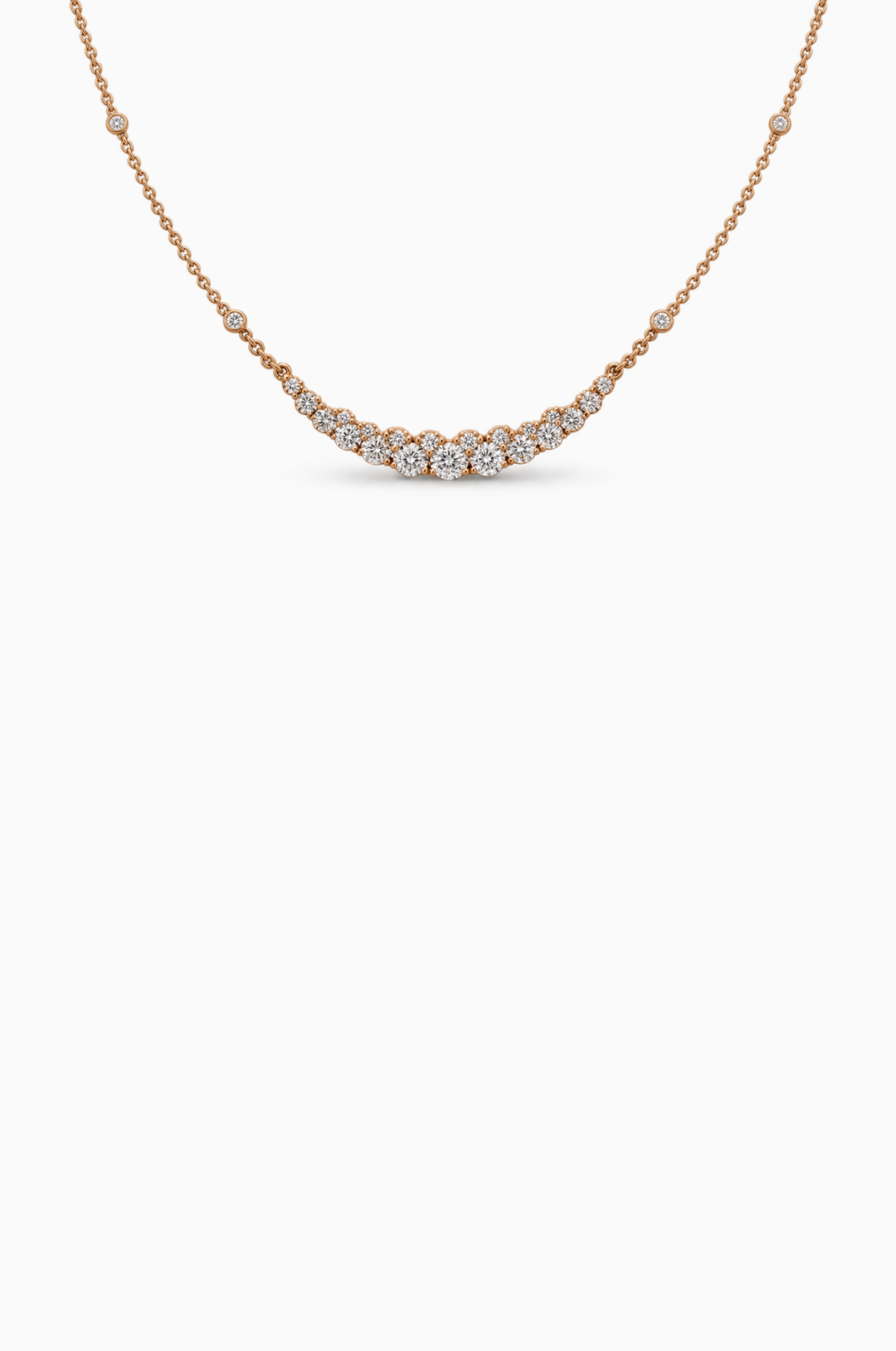 Pink Gold Necklace with Diamonds