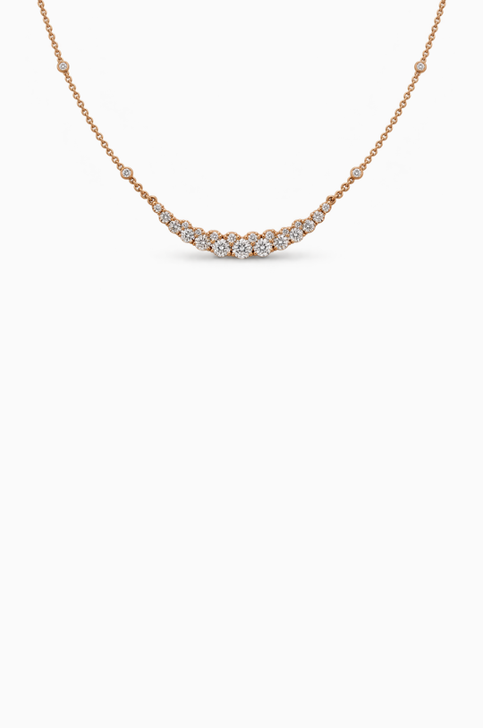 Pink Gold Necklace with Diamonds