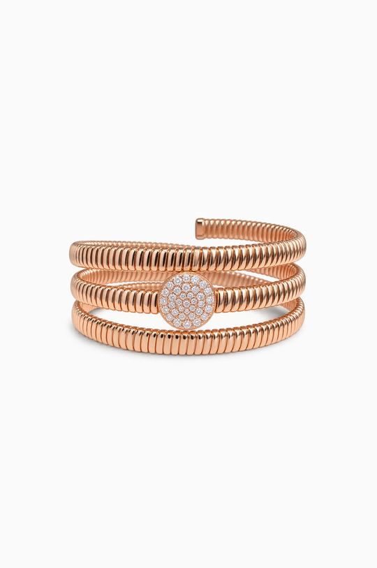 Triple Pink Gold Bracelet with Diamonds