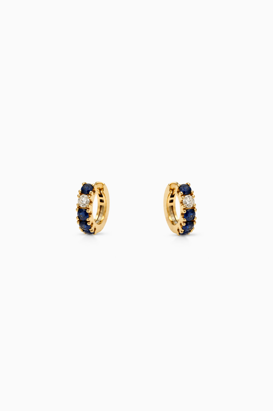 Pink Gold Loops with Diamond and Sapphires
