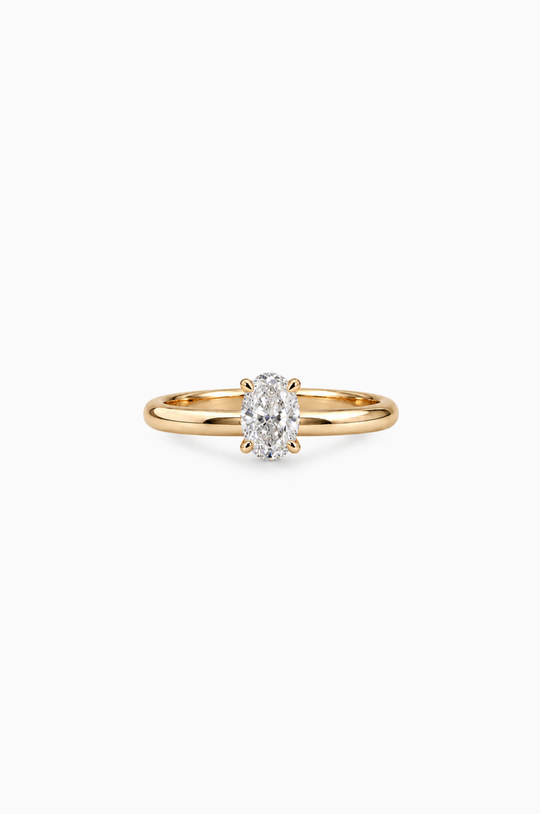 Yellow Gold Engagement Ring with Oval Diamond