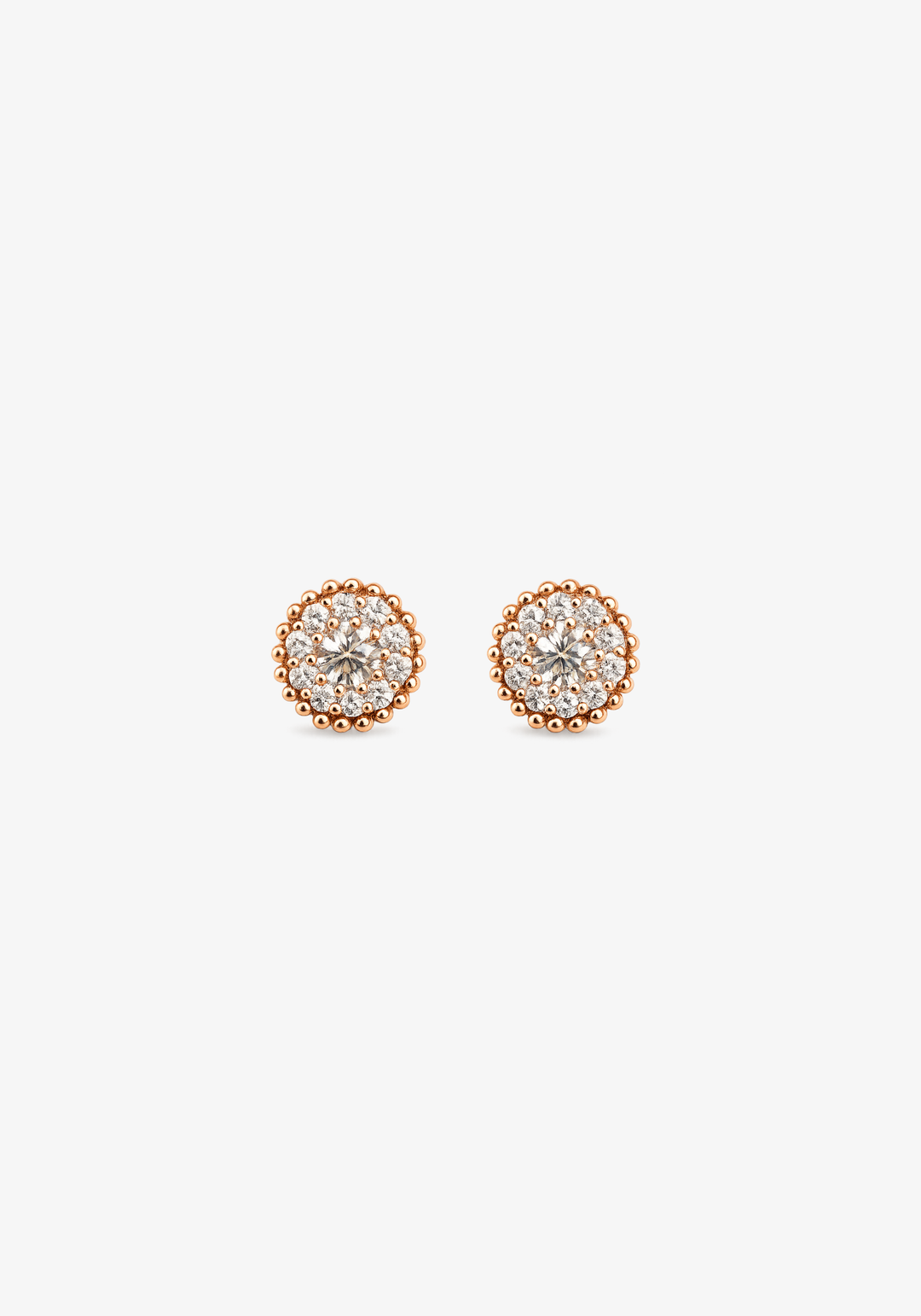 Pink Gold Earrings with Diamonds