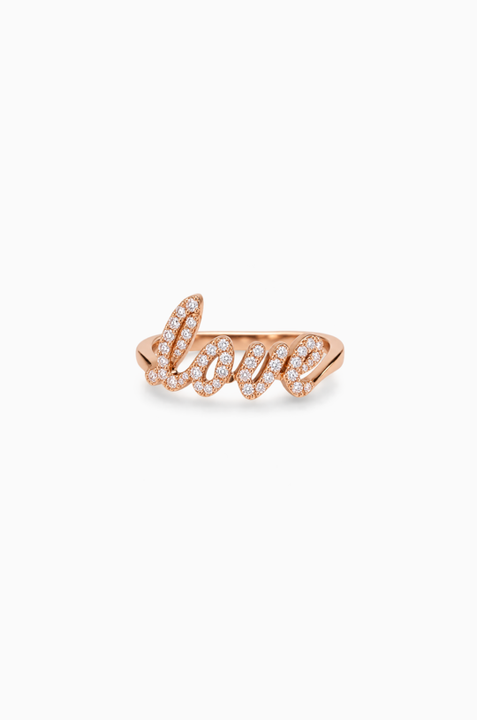 Anel Love em Ouro Rosa com Diamantes
