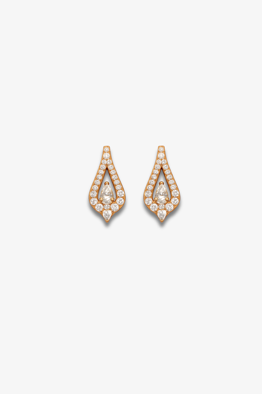 Pink Gold Earrings with Diamonds