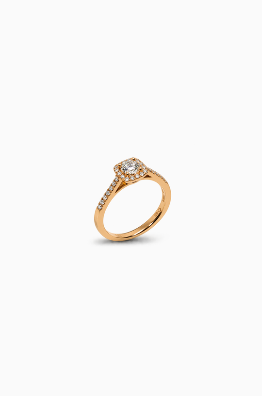 Rose gold Square Contour Engagement Ring