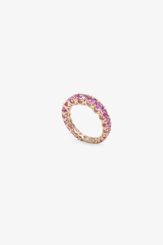 Pink Gold Ring with Pink Sapphires