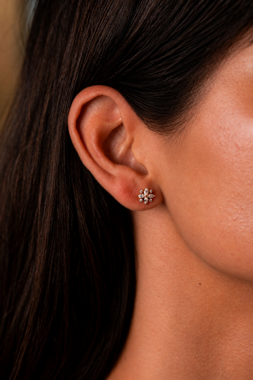Pink Gold Earrings with Diamonds