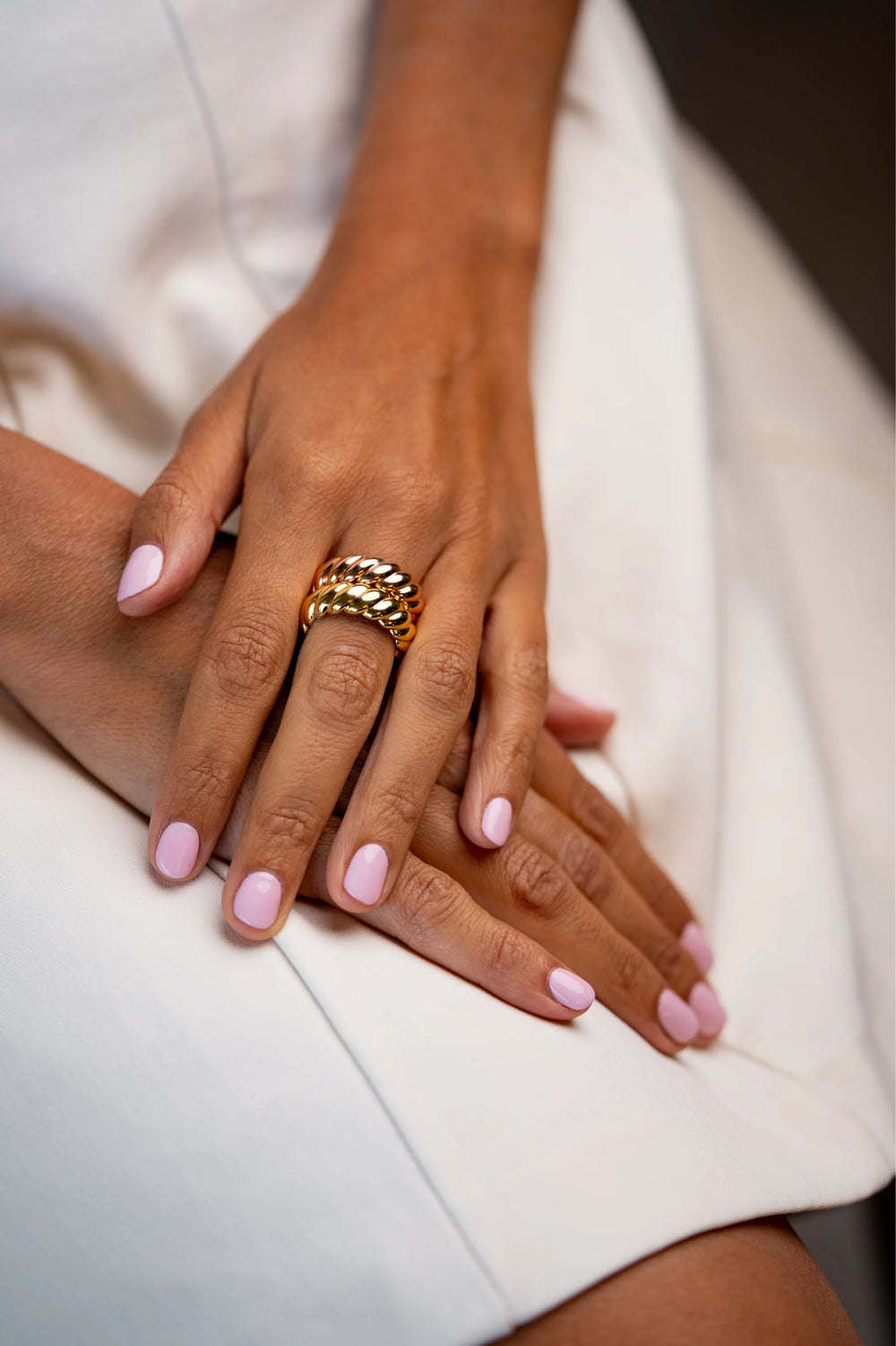 Braided Pink Gold Ring