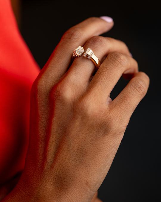 Pink Gold Ring with Diamonds