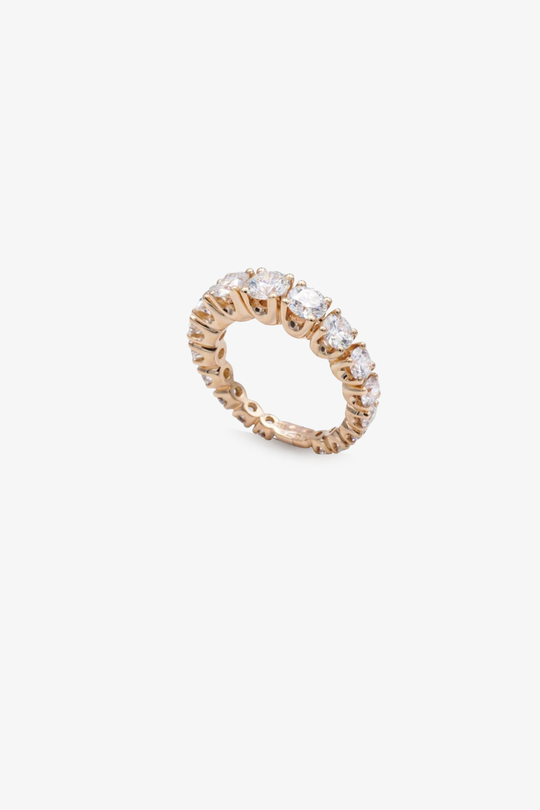 Pink Gold Ring with Diamonds