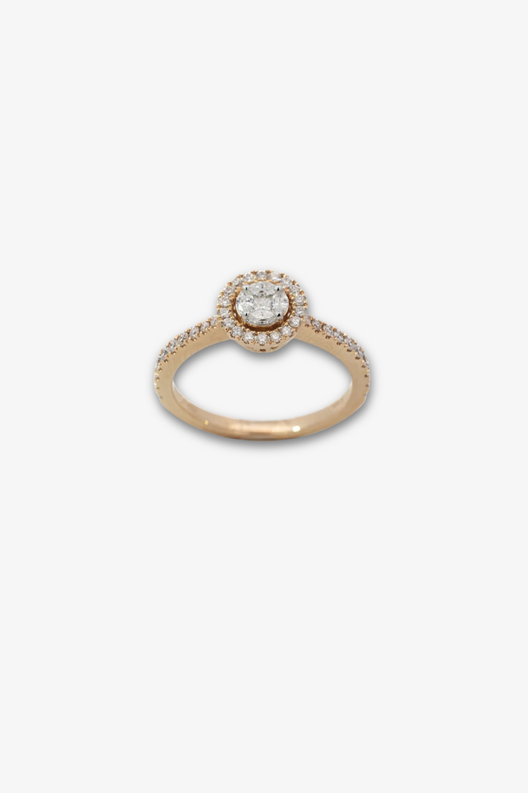 Anel em Ouro Rosa com 5 Diamantes