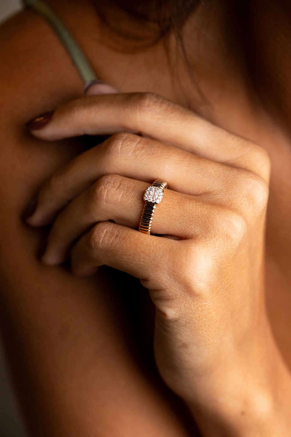 Pink Gold Ring with Diamond