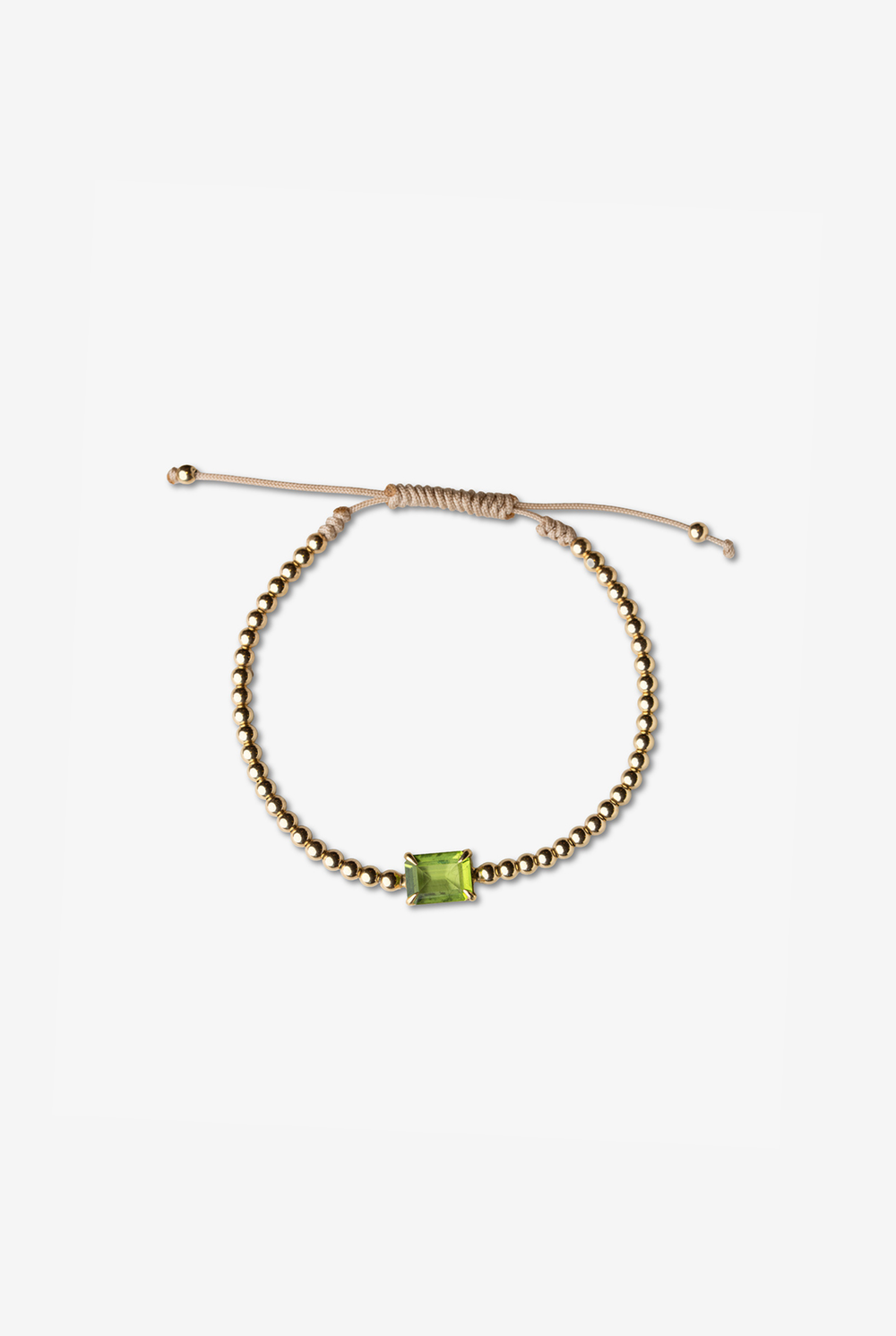 Pulseira em ouro amarelo com peridoto