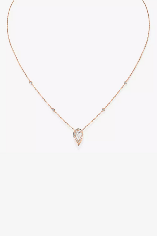 Pink Gold Fiery 0.10ct Necklace
