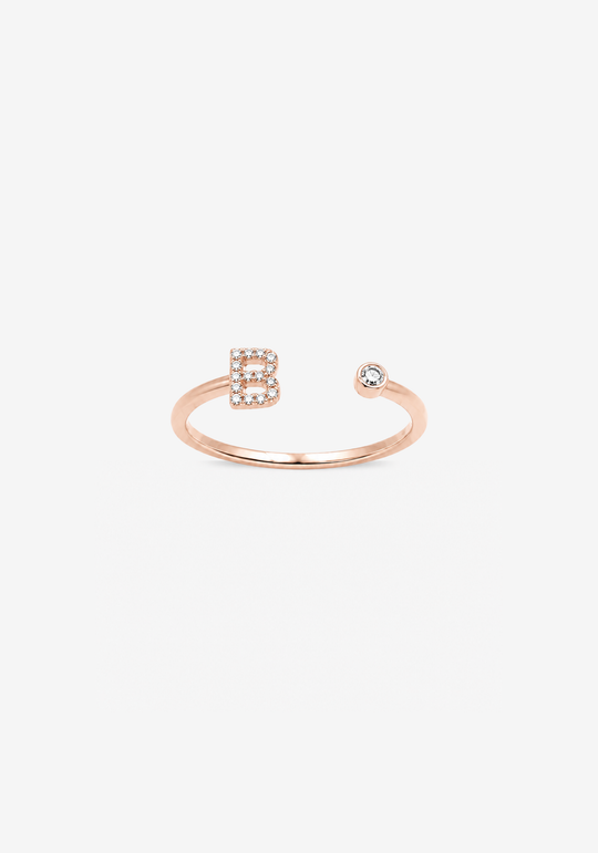 Letter B Gold Ring