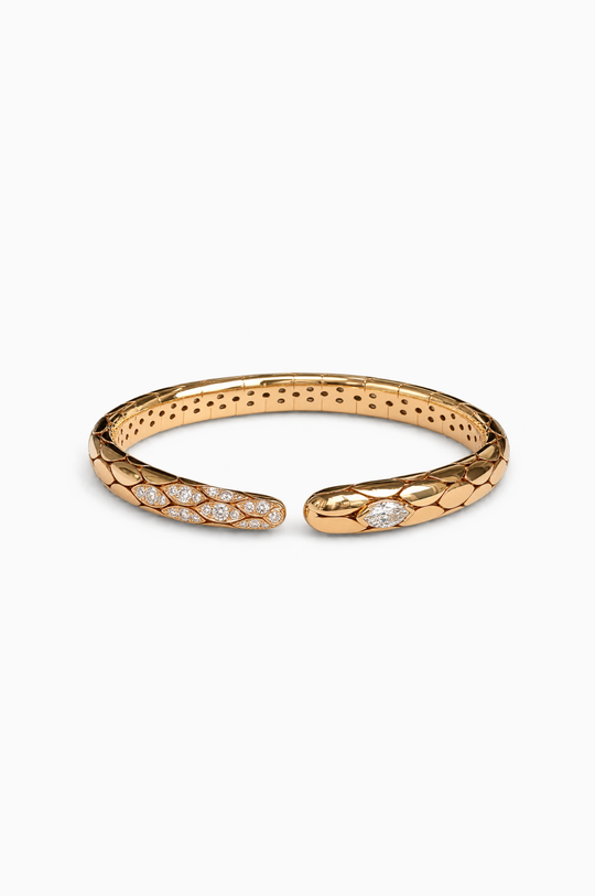 Pulseira em ouro rosa com diamantes
