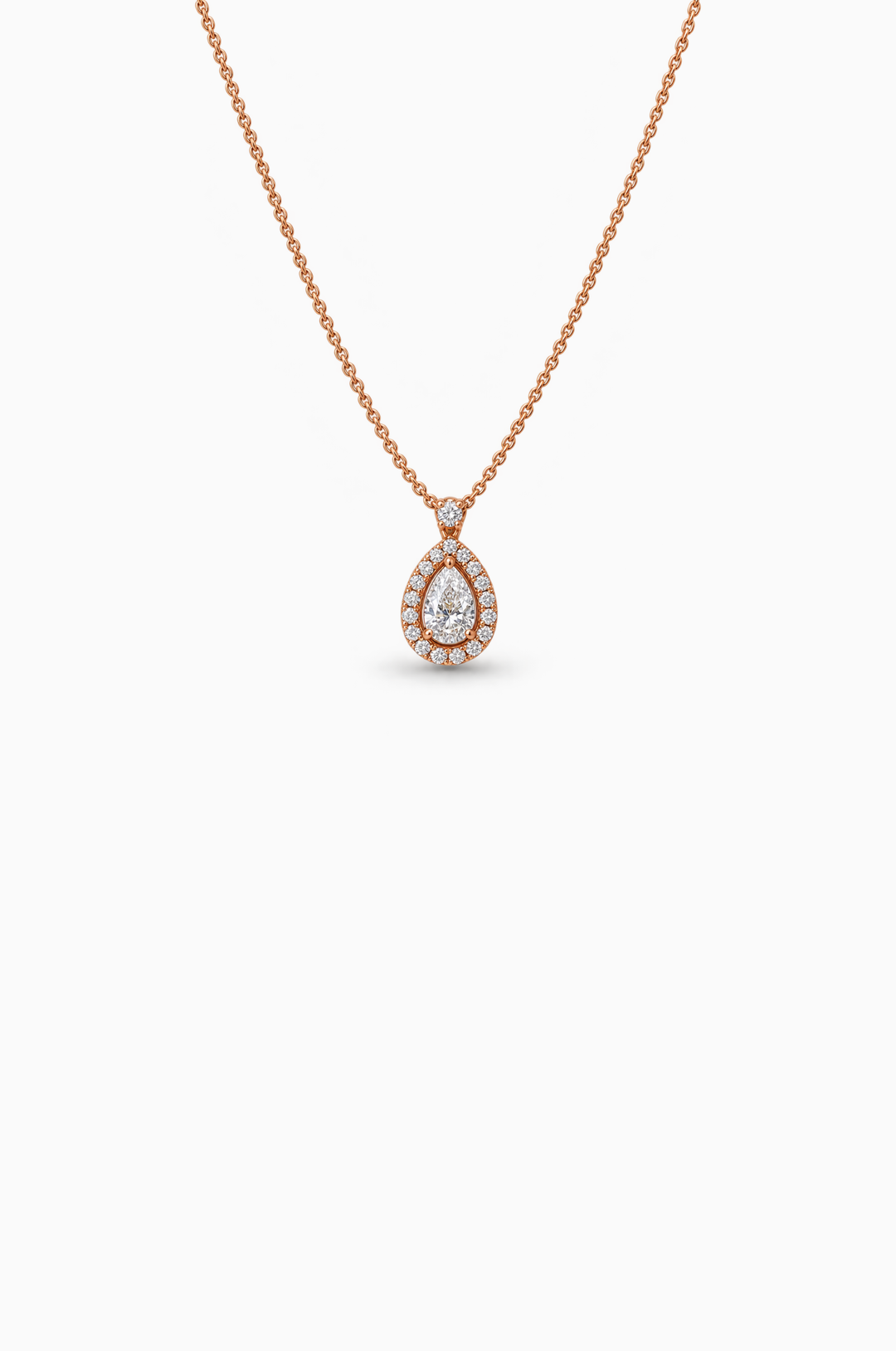 Fio em Ouro Rosa com Diamantes em Gota