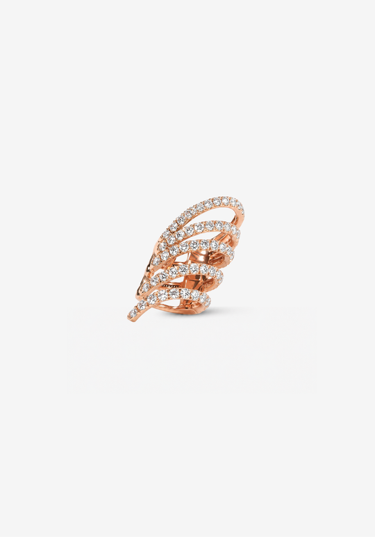 Brinco espiral ouro e diamantes