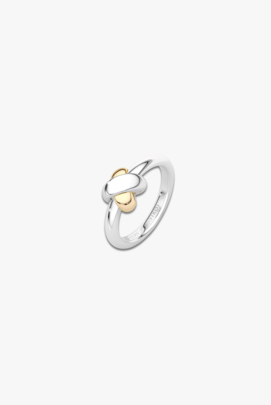 Kisses Mini Silver Ring with Gold