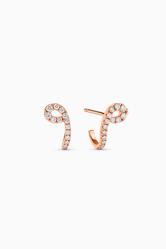 Pink Gold Maison Rose Earrings with Diamonds