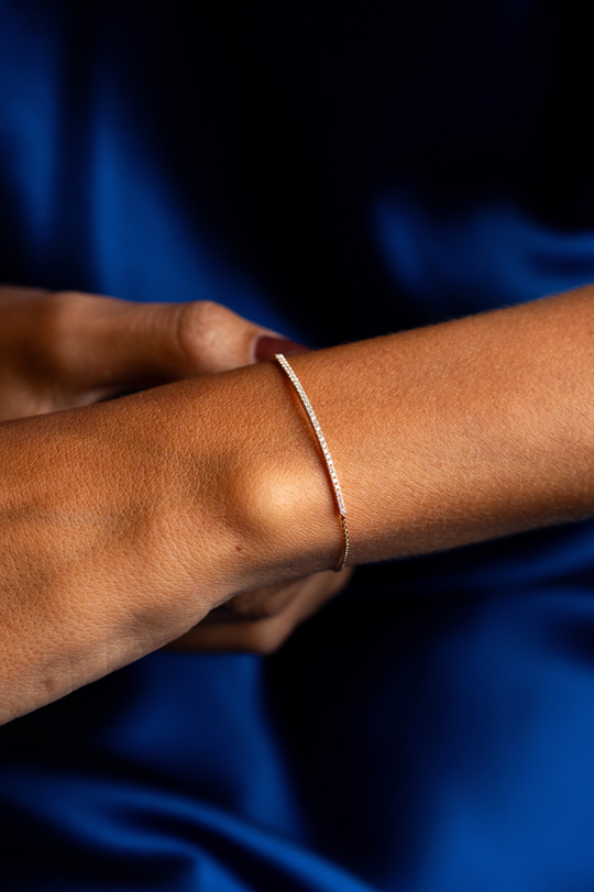 Pulseira de malha em Ouro Rosa com Diamantes